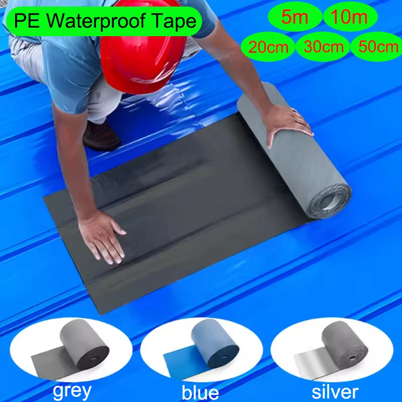 5/10m Waterproof Tape Self-Adhesive Roof Sealant Color Steel Tile Waterproof Heat Insulation Quiet Coil Material 1.5mm Thick